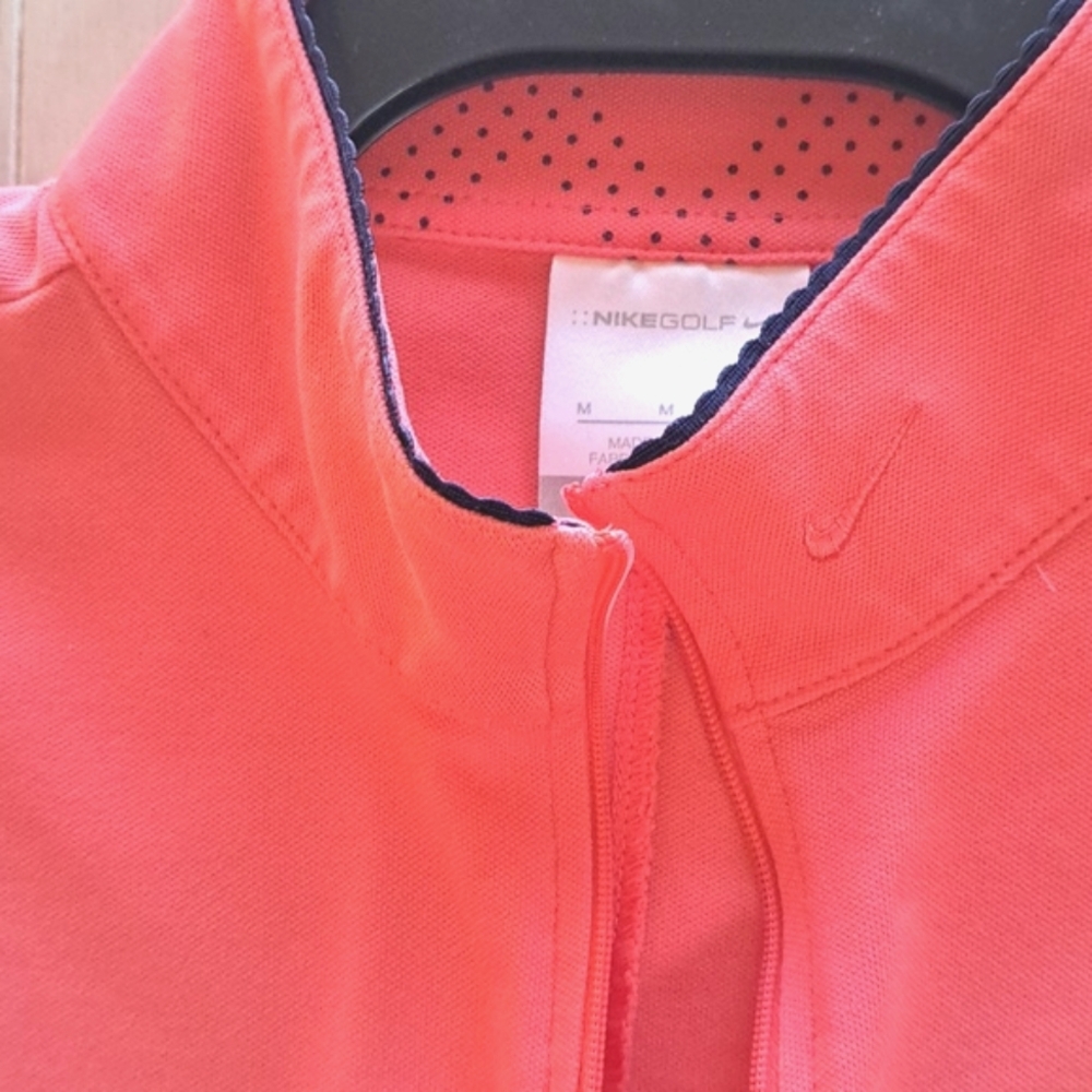 Nike Golf Women's Coral Quarter Zip-Up Activewear Sporty Short Sleeve Top Shirt - Picture 4 of 7